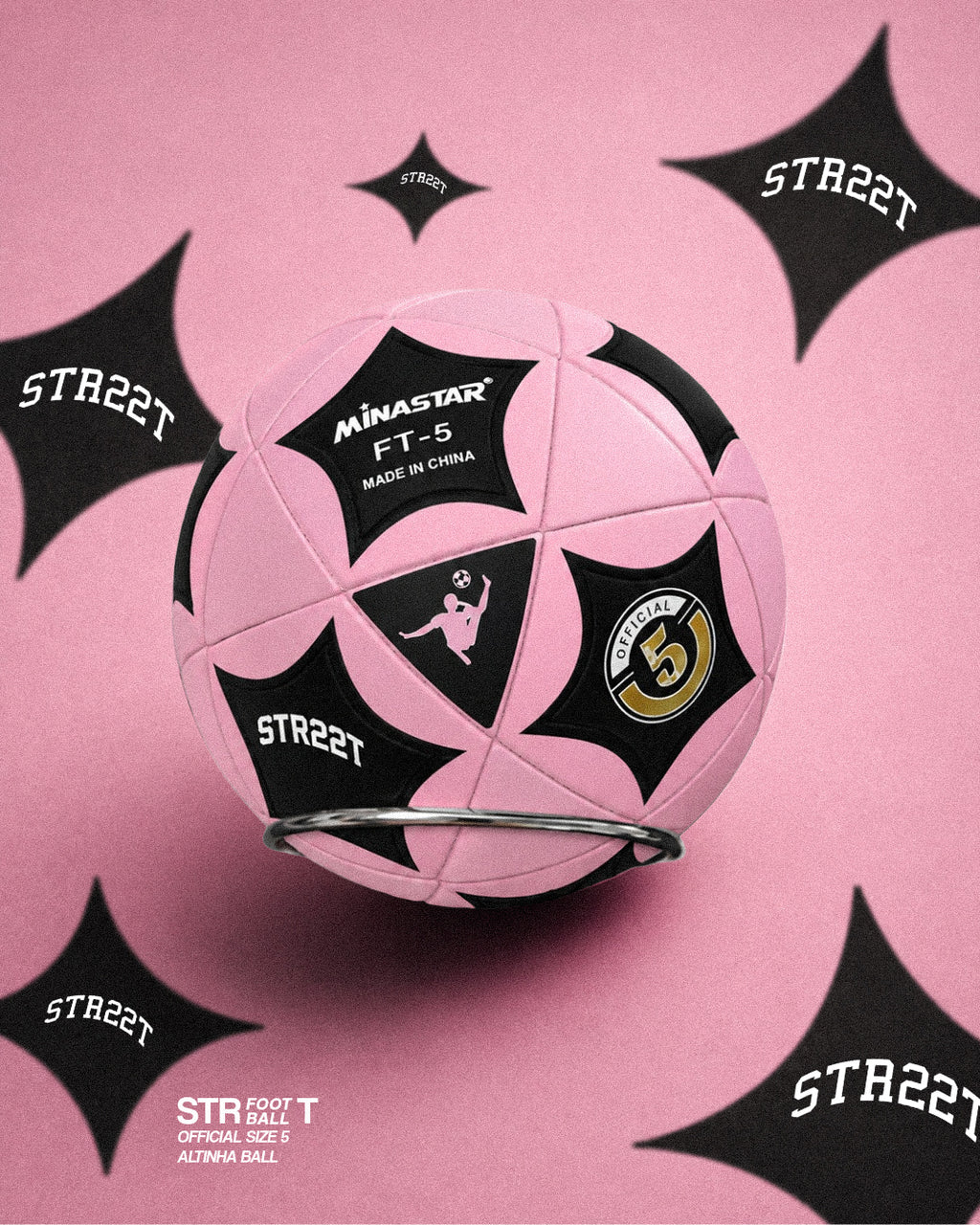 *preorder* MS Football, Baby Pink & Black Stars