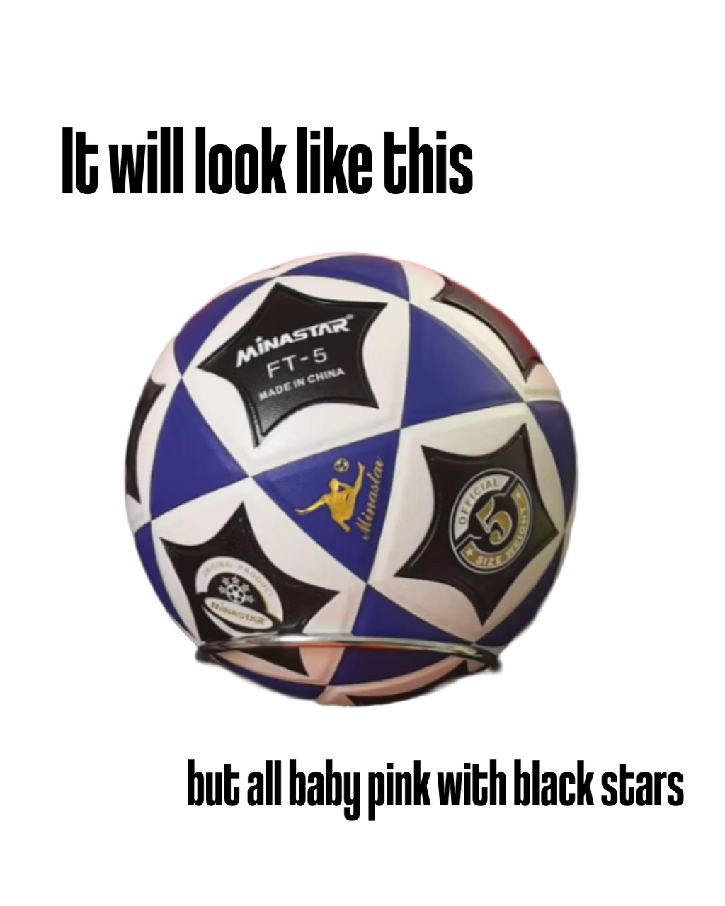 *preorder* MS Football, Baby Pink & Black Stars