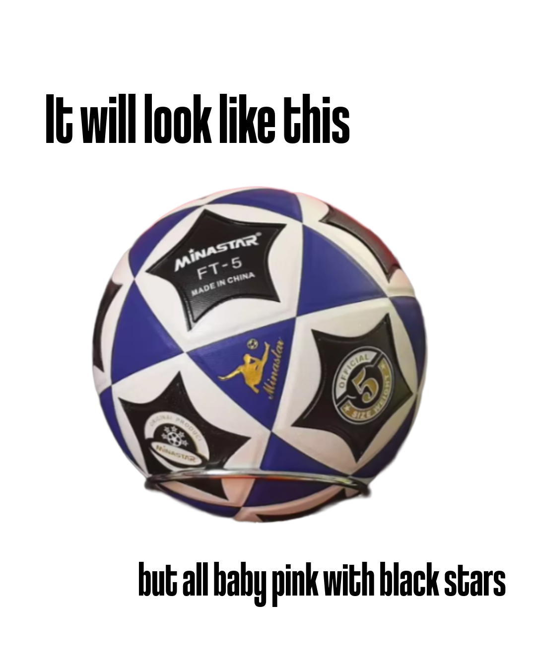 *preorder* MS Football, Baby Pink & Black Stars