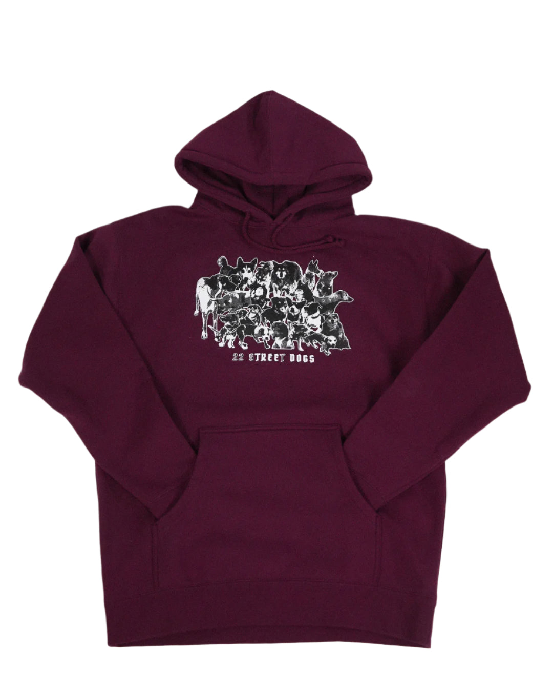 22 STREET DOGS - BURGUNDY HOODIE