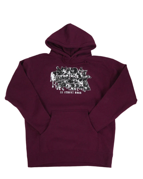 22 STREET DOGS - BURGUNDY HOODIE