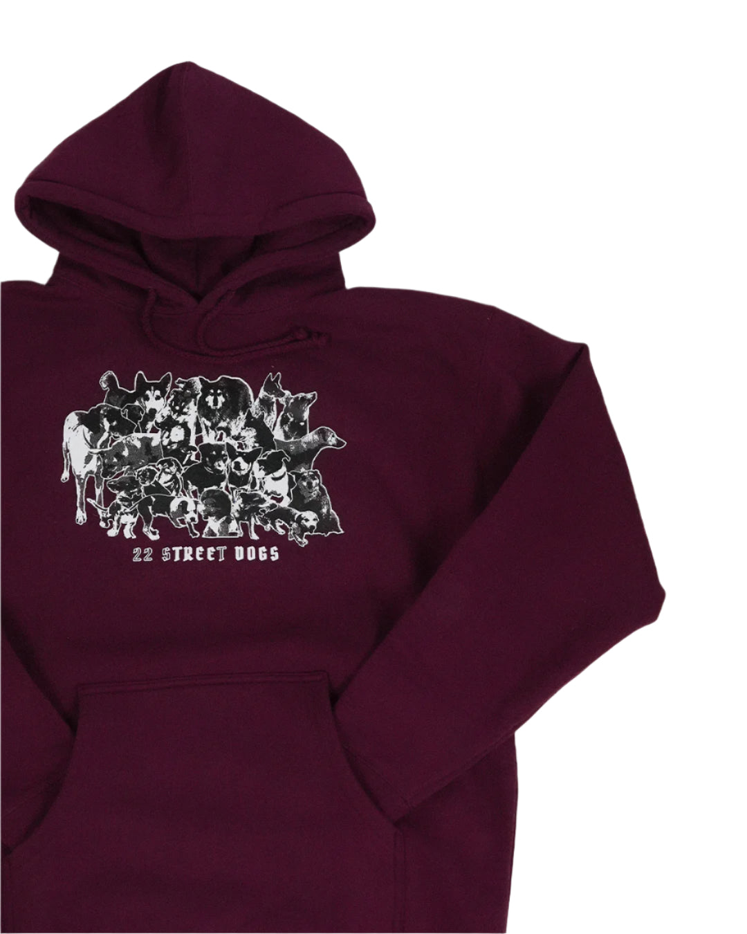 22 STREET DOGS - BURGUNDY HOODIE
