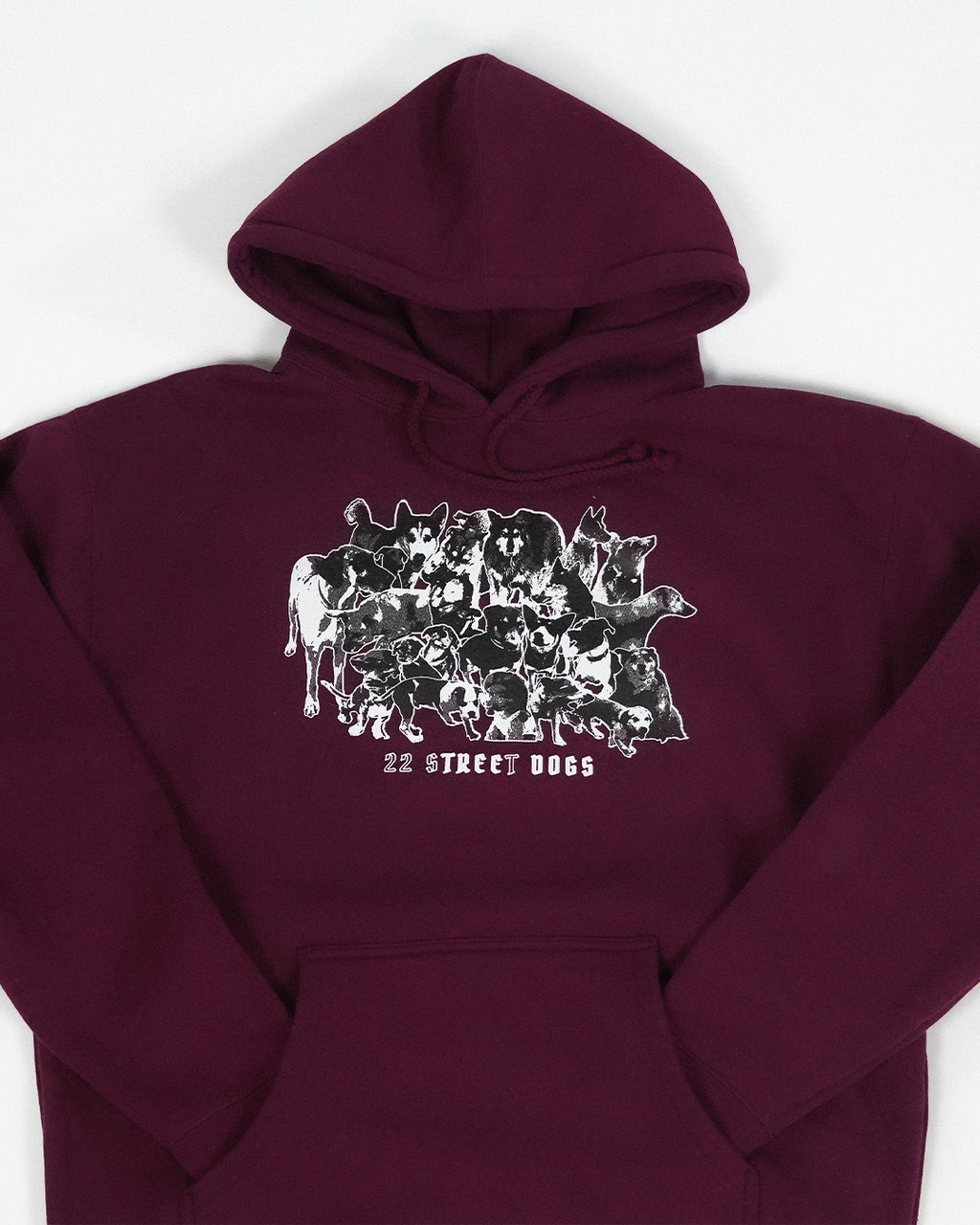 22 STREET DOGS - BURGUNDY HOODIE