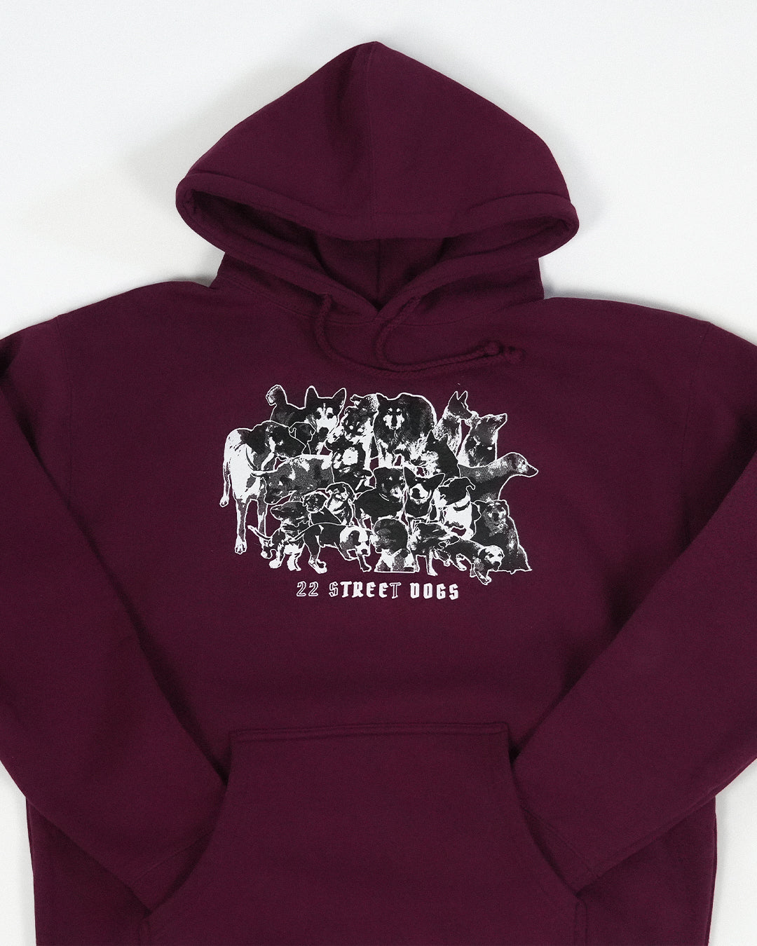 22 STREET DOGS - BURGUNDY HOODIE